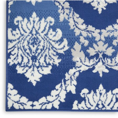 Homeroots 6 x 9 ft. Blue & Ivory Damask Area Rug 385821